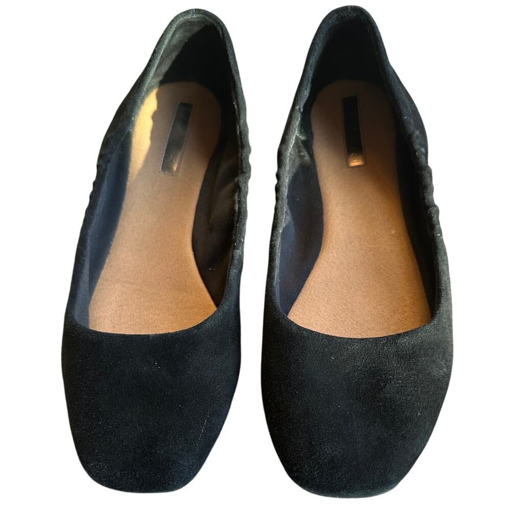 Tahari Zorel size 6 Black Ballet flats Velvety Work Professional Minimalist